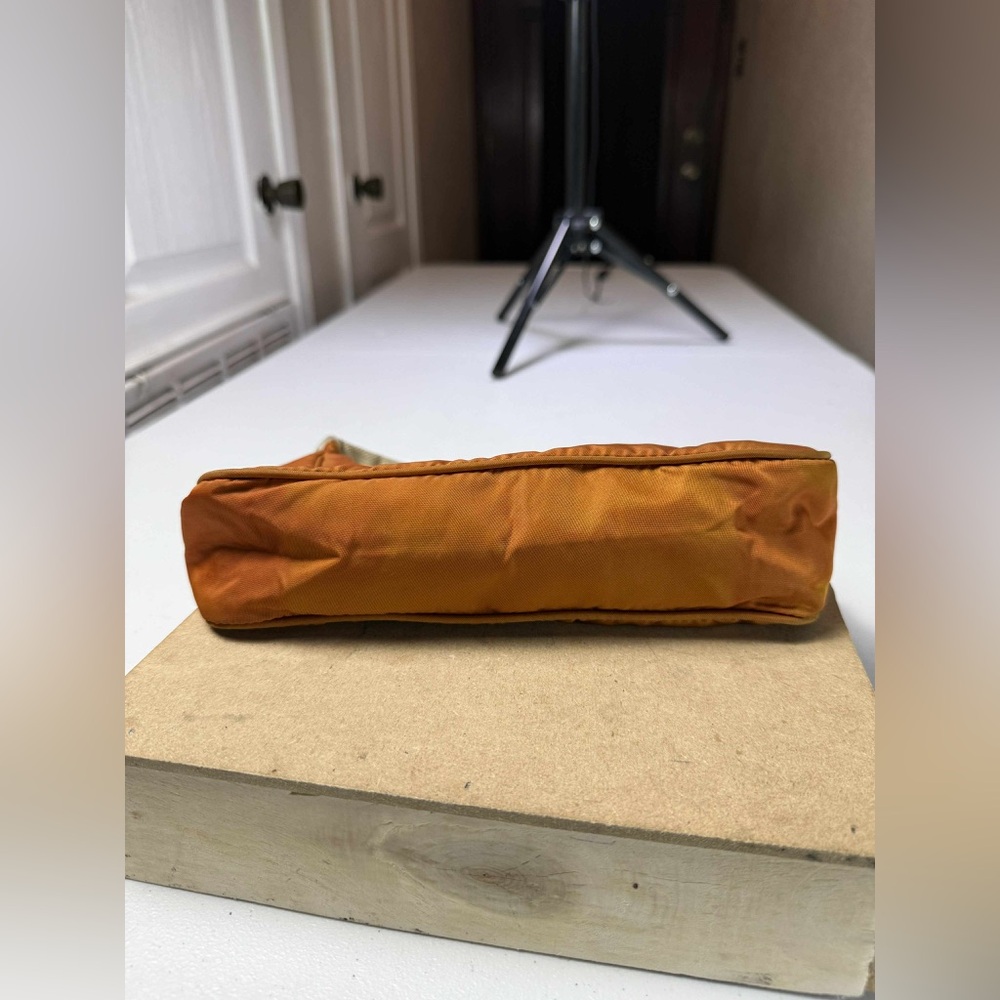 PRADA Nylon Triangle Logo Shoulder Handbag Orange Made in Italy - Picture 6 of 16